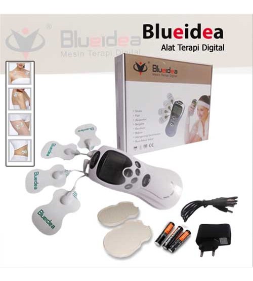 BlueIdea Digital Therapy Machine Full Body Pulse Muscle Relax Massage 4 Pads with Battry and Charger
